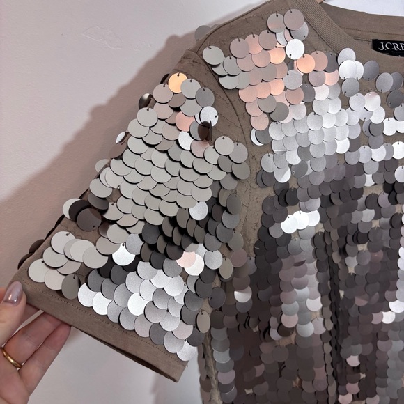 J Crew Collection sequin-embellished T-shirt Size Small - Picture 4 of 12